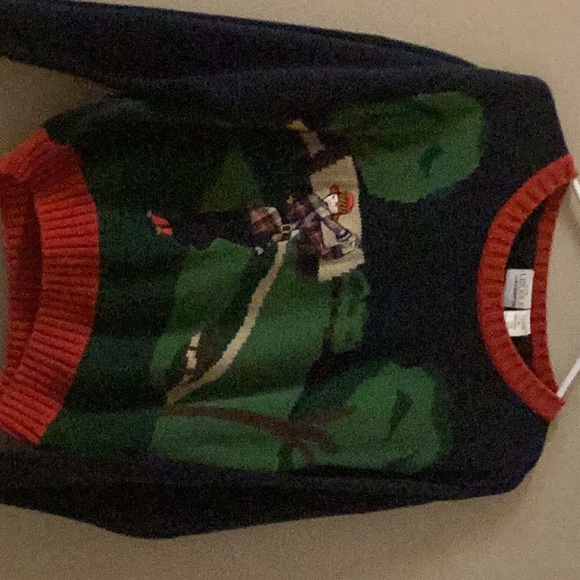 Liz Claiborne Golf Themed Sweater Vintage Long Sleeved Cotton Pullover Petite - Picture 3 of 6